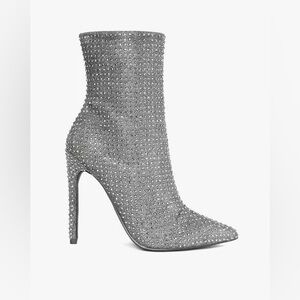 Wifey Embellished Booties with Stiletto Heels